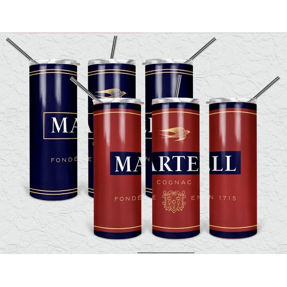 Customized 20oz Stainless Steel Tumbler~Martell ~Cognac With Straw